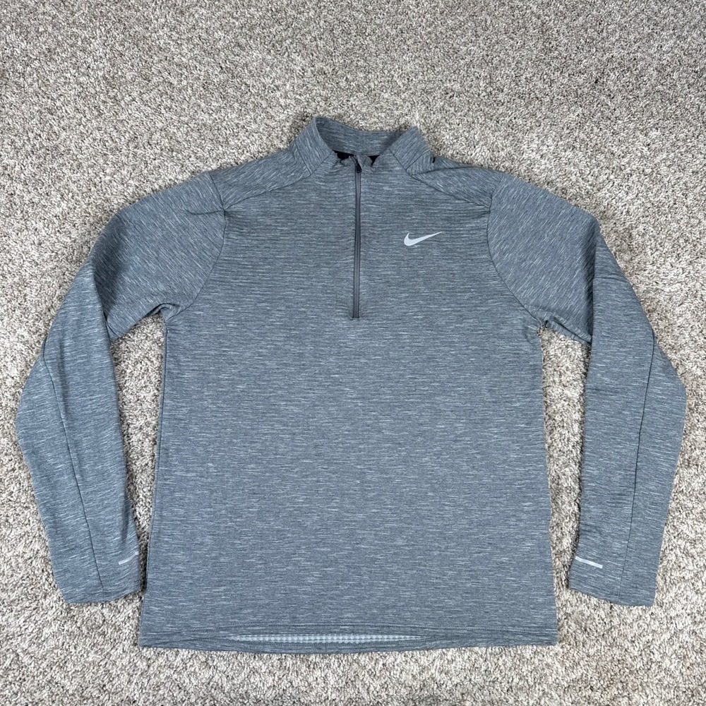 Nike Pullover Mens Medium Grey Therma FIT 1/4 Zip Polyester FZ1149-084 Repel